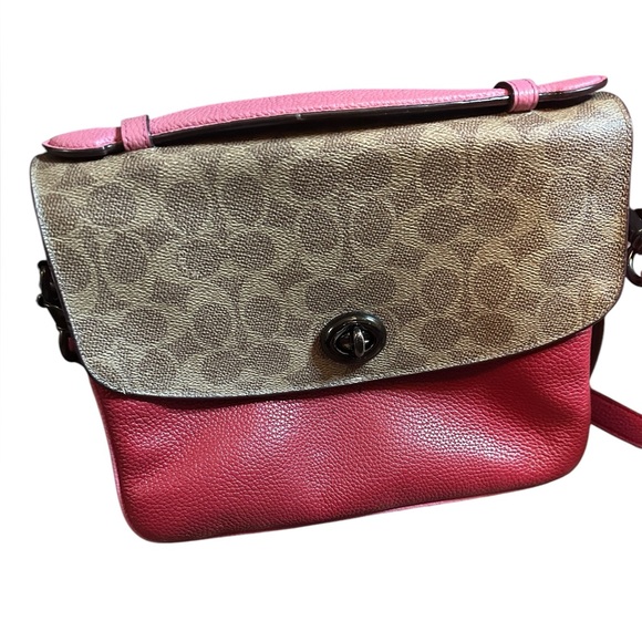 Coach 74091 Cassie Signature Coated Canvas Crossbody Shoulder Bag Satchel - Picture 8 of 9